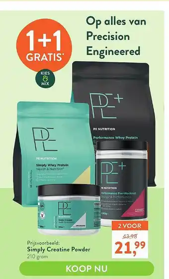 Holland & Barrett Op Alles Van Precision Engineered Simply Creatine Powder 1+1 Gratis aanbieding