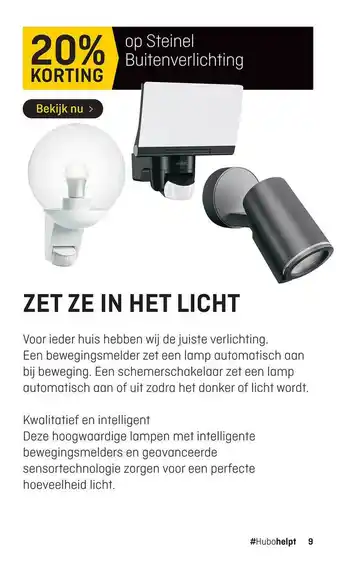 Hubo Zet Ze In Het Licht aanbieding