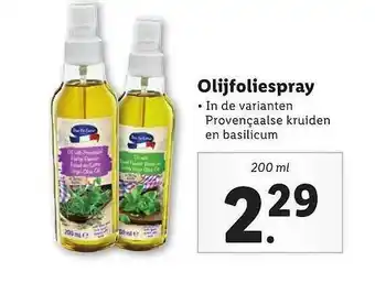 Lidl Duc de coeur olijfoliespray 200 ml aanbieding