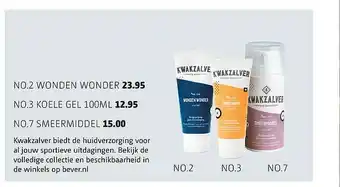 Bever No.2 wonden wonder, no.3 koele gel 100mk of no.7 smeermiddel aanbieding