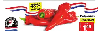 Lidl Puntpaprika's 48% Korting 500g aanbieding