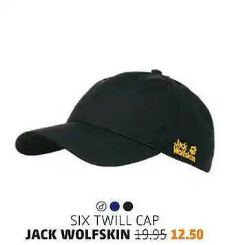 Bever Six Twill Cap Jack Wolfskin aanbieding