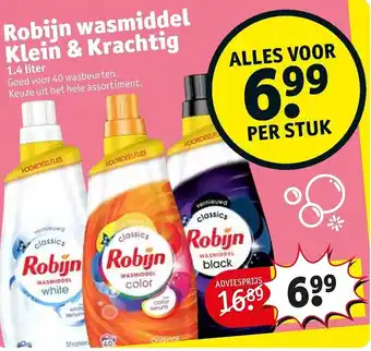 Kruidvat Robijn Wasmiddel Klein & Krachtig 1.4L aanbieding