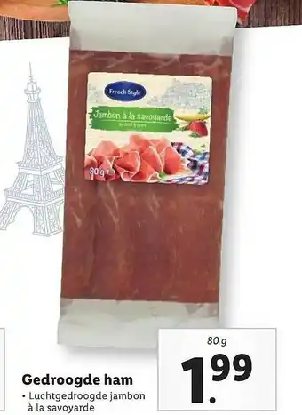 Lidl Gedroogde Ham 80g aanbieding