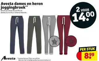 Kruidvat Avesta dames en heren joggingbroek aanbieding