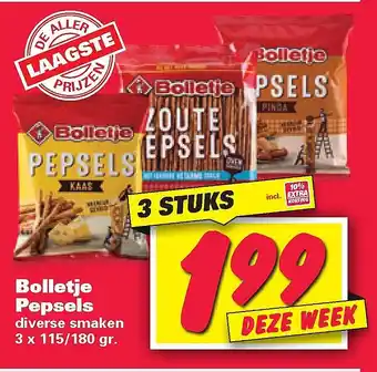 Nettorama Bolletje Pepsels 3 x 115/180 gram aanbieding