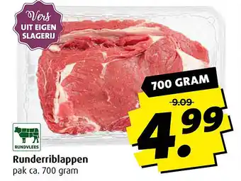 Boni Runderriblappen 700 gram aanbieding