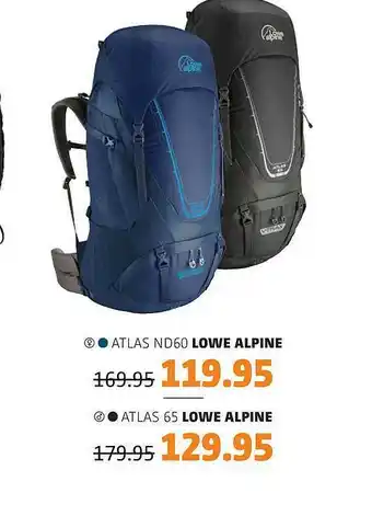 Bever Atlas ND60 Lowe Alpine Of Atlas 65 Lowe Alpine aanbieding