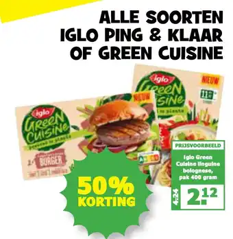 Boon`s Markt Alle soorten Iglo Ping & Klaar of Green Cuisine 400 gram aanbieding