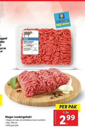 Lidl Mager Rundergehakt 500g aanbieding