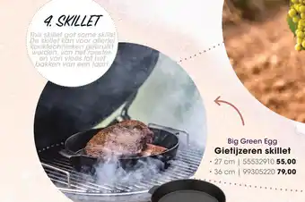 HANOS Big Green Egg Gietijzeren skillet 27 cm aanbieding