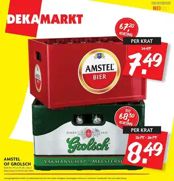 Dekamarkt Amstel Of Grolsch aanbieding