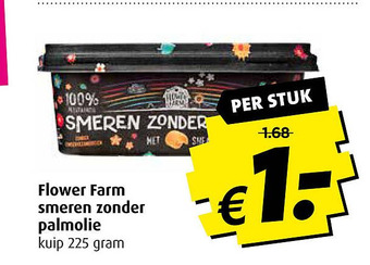 Boni Flower Farm smeren zonder palmolie aanbieding