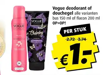 Boni Vogue deodorant of douchegel aanbieding