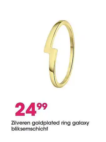 Lucardi Zilveren Goldplated Ring Galaxy Bliksemschicht aanbieding