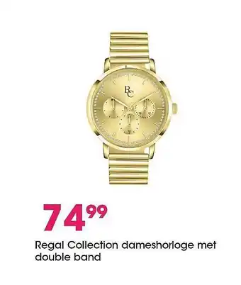 Lucardi Regal Collection Dameshorloge Met Double Band aanbieding