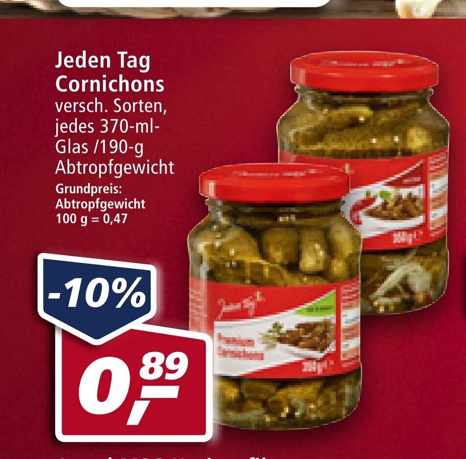 Jeden Tag Cornichons aanbieding bij mein real DE