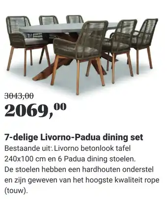 TuinWereld 7-delige Livorno-Padua dining set aanbieding