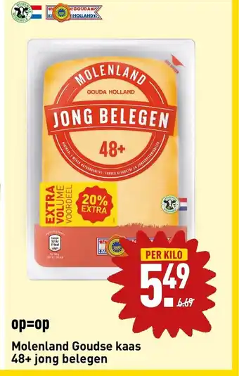 ALDI Molenland Goudse kaas 48+ jong belegen aanbieding