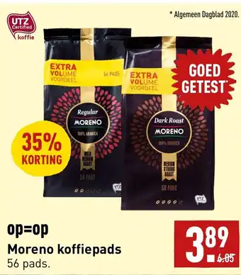 ALDI Moreno koffiepads 56 pads aanbieding