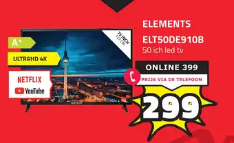 BoXXer Elements Elt50De91Ob 50 Ich Led Tv aanbieding