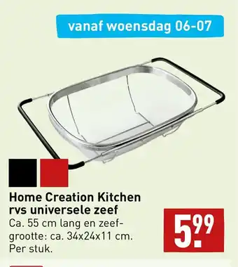 ALDI Home Creation Kitchen rvs universele zeef per stuk aanbieding