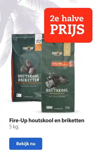 Boerenbond Fire-Up houtskool en briketten aanbieding