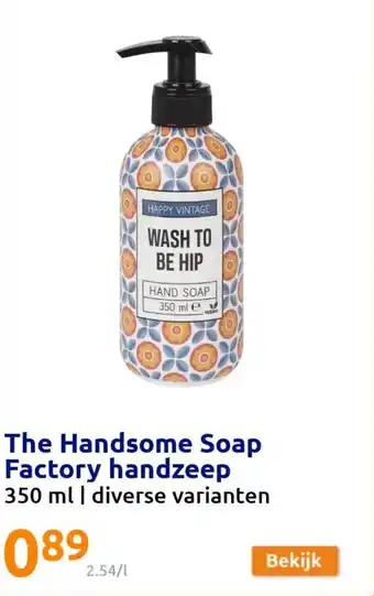 Action The Handsome Soap Factory handzeep 350 ml aanbieding