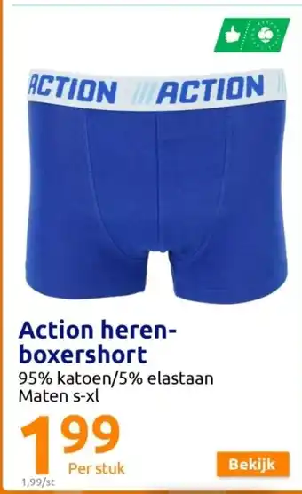 Action Heren-boxershort per stuk aanbieding