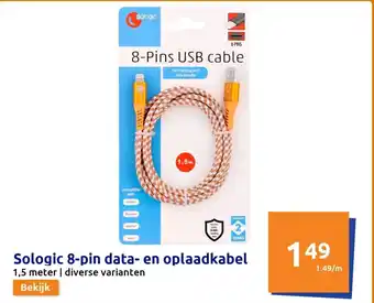 Action Sologic 8-pin data- en oplaadkabel aanbieding