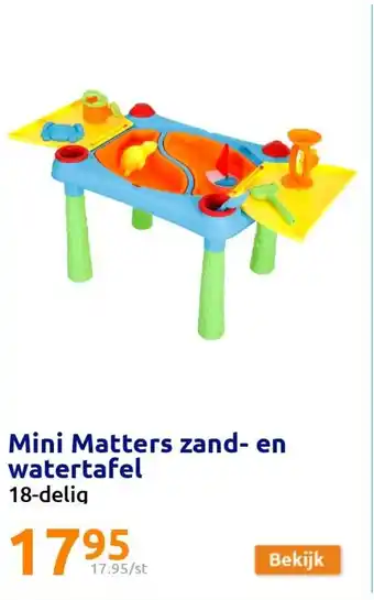 Action Mini Matters zand- en watertafel 18-delig aanbieding