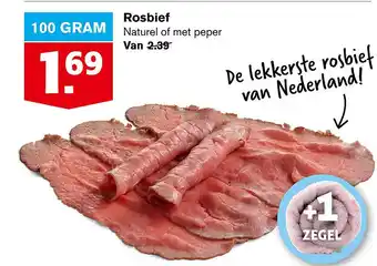 Hoogvliet Rosbief 100 gram aanbieding