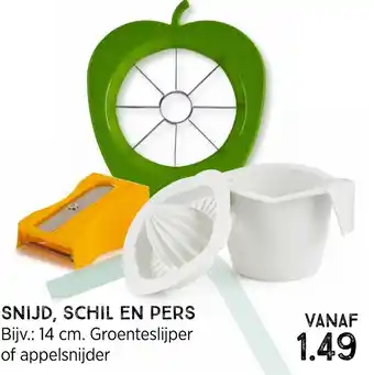 Xenos Snijd, schil en pers 14 cm aanbieding