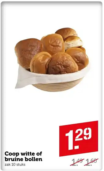 Coop Coop witte of bruine bollen 10 stuks aanbieding