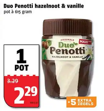 Poiesz Duo Penotti hazelnoot & vanille 615 gram aanbieding