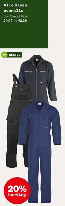 Welkoop Alle havep overalls aanbieding