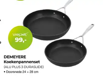 EP DEMEYERE Koekenpannenset (ALU PLUS 3 DURASLIDE) aanbieding