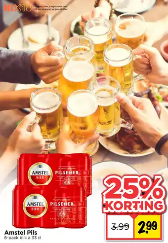 Vomar Voordeelmarkt Amstel Pils 6-pack blik à 33 cl aanbieding