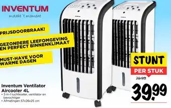 Vomar Voordeelmarkt Inventum Ventilator Aircooler 4L aanbieding