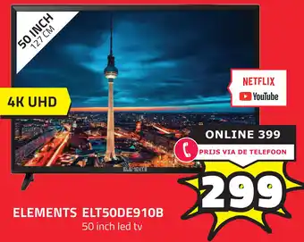 BoXXer Elements Elt50De910B 50 Inch Led Tv aanbieding