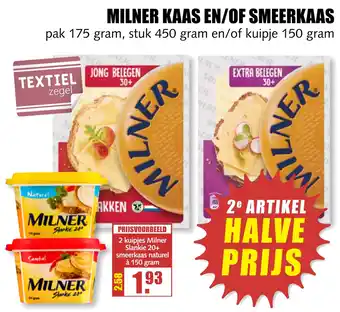 MCD Supermarkt Milner kaas en/of smeerkaas 150 gram aanbieding