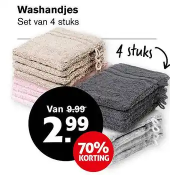 Hoogvliet Washandjes aanbieding