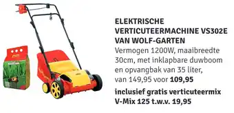 Nijhof Elektrische verticuteermachine VS302E Van Wolf-Garten 1200W 30 cm 35 liter aanbieding