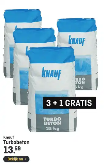 Hubo Knauf Turbobeton 25 kg aanbieding