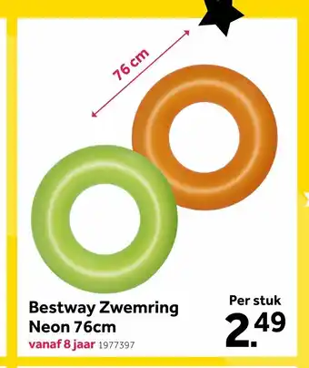 Intertoys Bestway Zwemring Neon 76 cm aanbieding