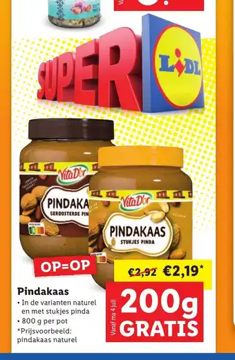 Lidl Pindakaas 200g Gratis aanbieding