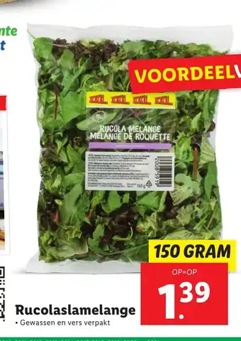 Lidl Rucolaslamelange 150 gram aanbieding