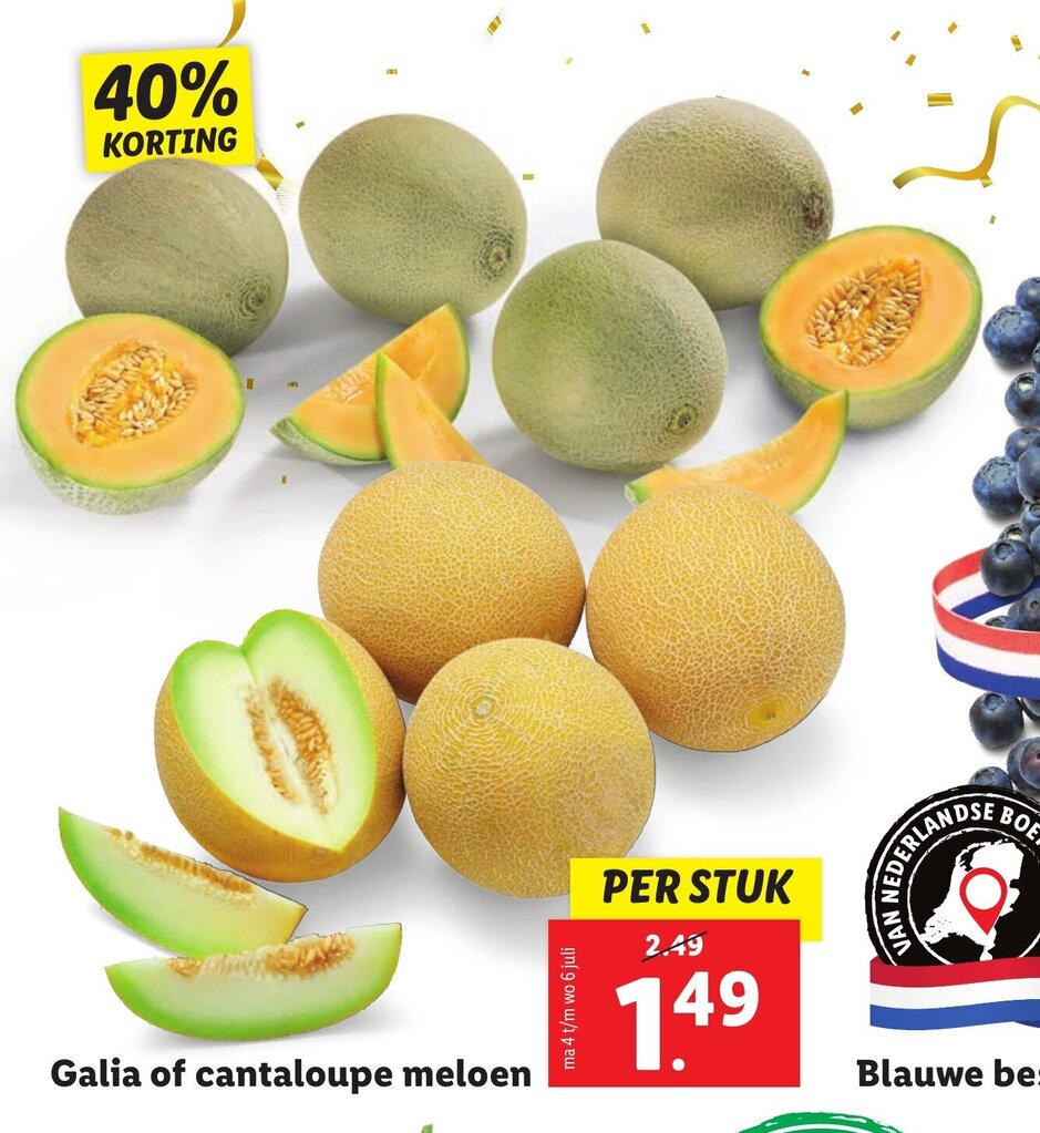 Galia of cantaloupe meloen aanbieding bij Lidl