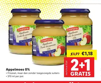 Lidl Appelmoes 0% 370 ml per pot aanbieding
