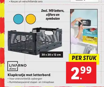 Lidl Livarno home Klapkratje met letterbord 30 x 20 x 12 cm aanbieding